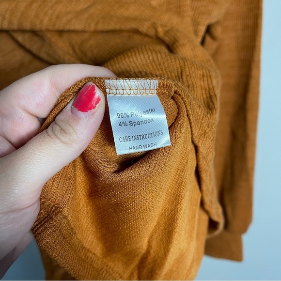 Grace Emma Ribbed Sweater Size Large Rust Orange Fall New with Tags - Picture 4 of 7